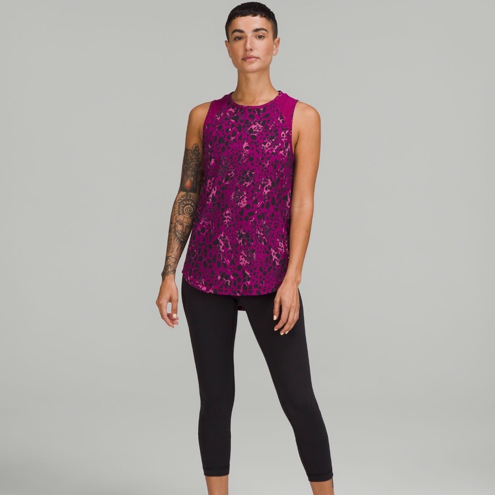 Lululemon Sculpt Tank Cheetah Camo Magenta Purple NWT